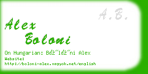 alex boloni business card
