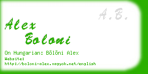alex boloni business card